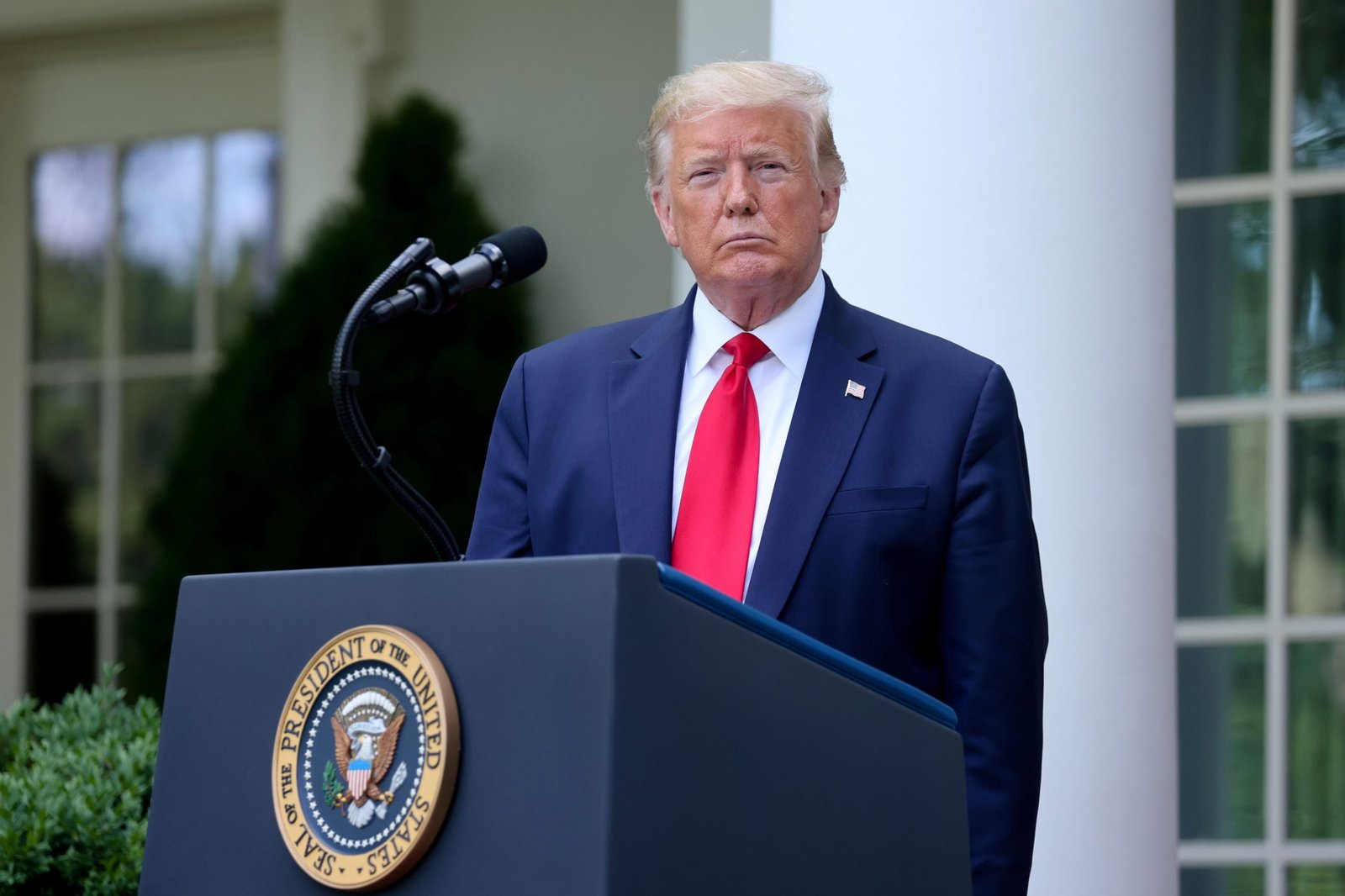 El presidente de EEUU, Donald Trump, en la Casa Blanca este 26 de mayo de 2020 (REUTERS/Jonathan Ernst)
