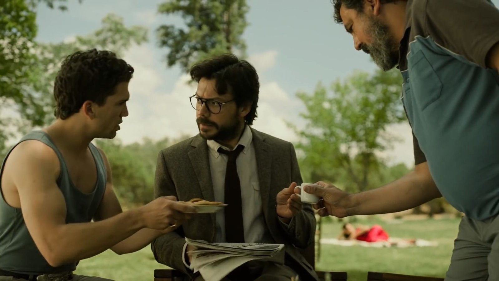 El Profesor, Helsinki y Denver son los tres personajes que aparecen en el supuesto cielo, y que según esta teoría, morirán y se reunirán con sus compañeros caídos (Foto: La Casa de Papel/Netflix)
