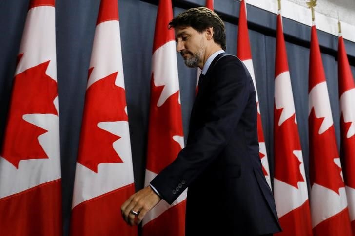 Foto de archivo del primer ministro de Canadá, Justin Trudeau, tras una rueda de prensa en Ottawa.
Ene 17, 2020. REUTERS/Blair Gable
