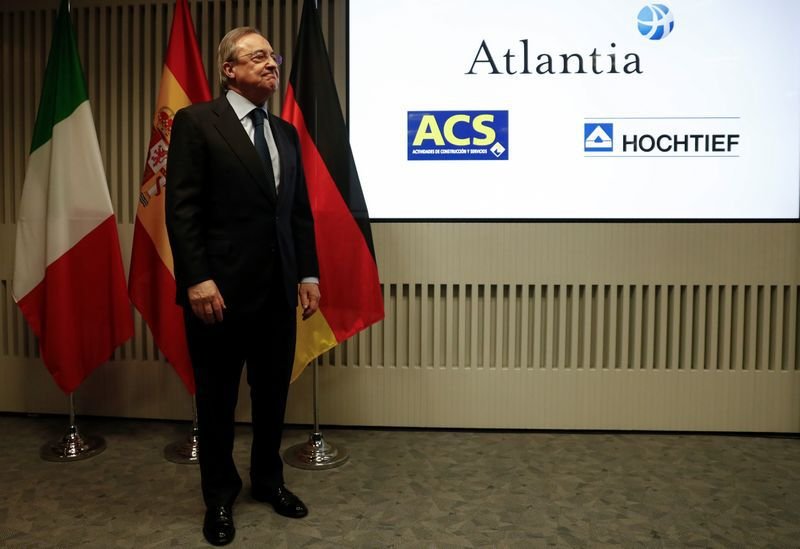 Florentino Pérez, presidente de ACS, en una conferencia de prensa en Madrid, el 15 de marzo de 2018. REUTERS/Juan Medina - RC115E141DA0