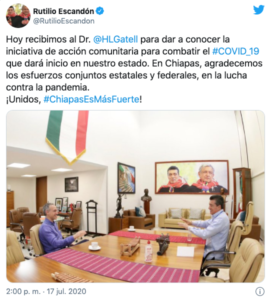rutilio escandon visita de lopez gatell a chiapas mexico 180720