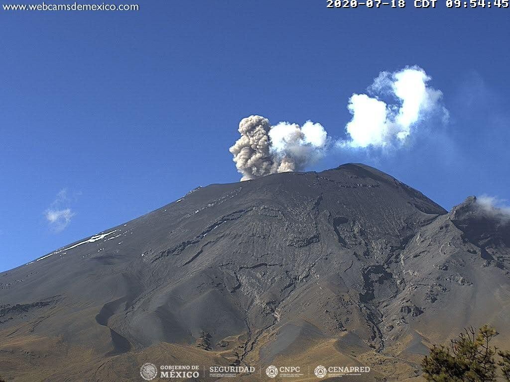El volcán Popocatépetl registró alta actividad en las últimas 24 horas (Foto: Cenapred)