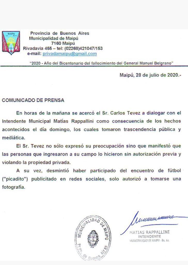 documento tevez picado maipú