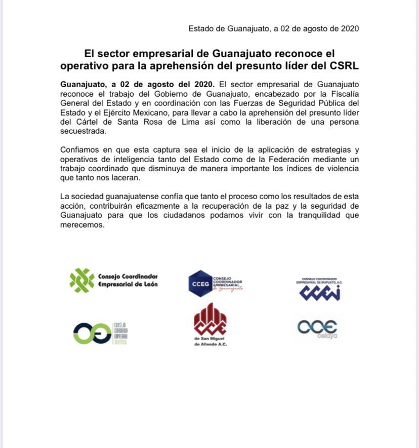 Comunicado empresarios marro