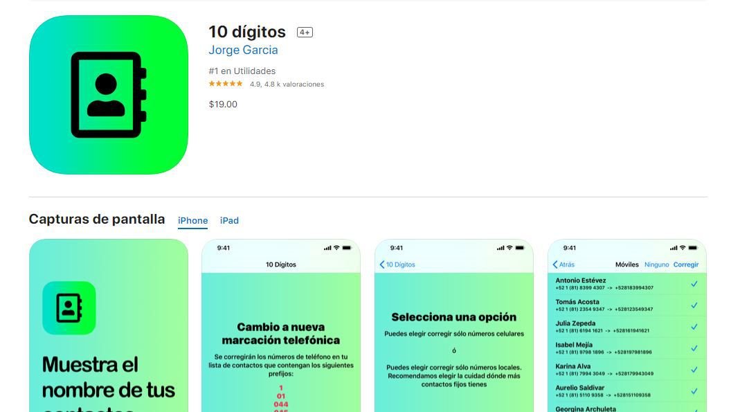 apps 10 digitos contactos