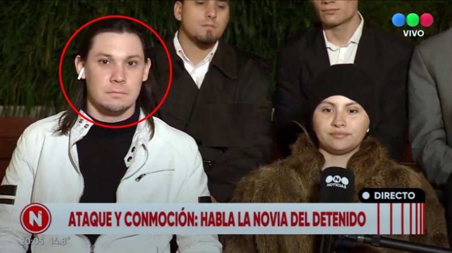 Carrizo en TV, después del intento de magnicidio, junto a Brenda Uliarte. (Captura de video)