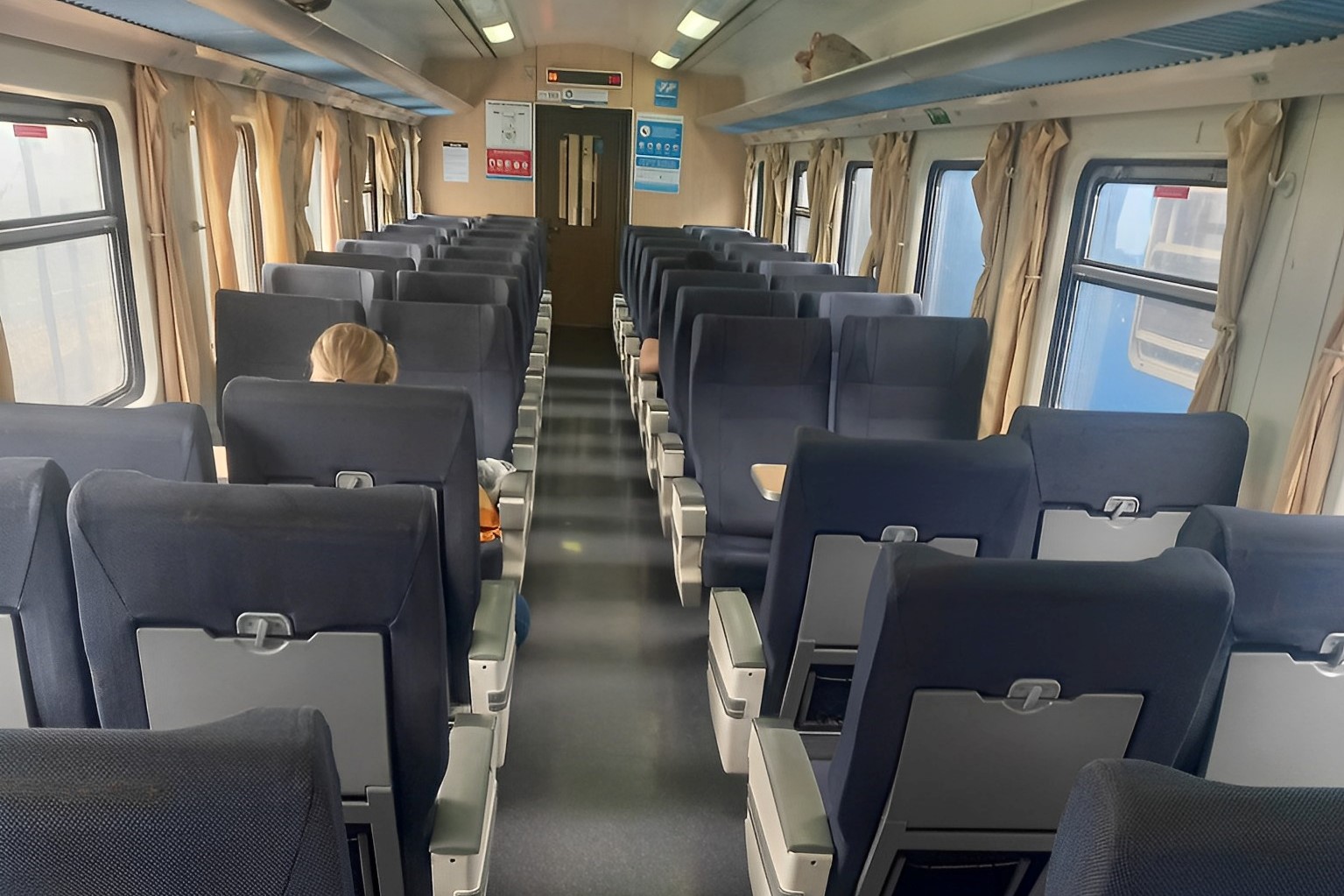 Una imagen del tren prácticamente vacío que se viralizó en las redes sociales. (Twitter @Brunotigna)