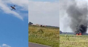 Tragedia en el ambiente aeonaútico: Un avión se estrelló en Villa Cañas (Vídeo)