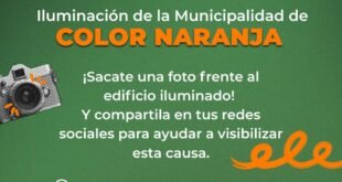 Rivadavia ilumina el Palacio Municipal de naranja por el Día Nacional de Concientización sobre el TDAH