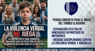 “Les pedimos que jueguen limpio mientras nosotros hacemos todo lo sucio desde la tribuna”: una mamá reclama el fin de la violencia en las inferiores de la Liga del Oeste