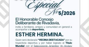 Nancy Esther Hermina será declarada “Vecina Destacada” de Rivadavia por su título mundial de hockey