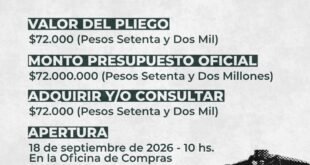La Municipalidad de Rivadavia licita la compra de un tractor para González Moreno