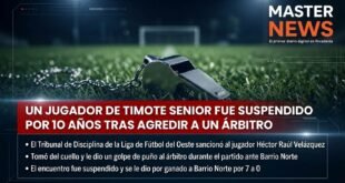 Un jugador de Timote Senior fue suspendido por 10 años tras agredir a un árbitro