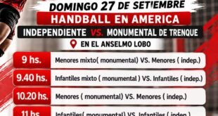 Handball: Independiente y Monumental de Trenque Lauquen se enfrentan en un amistoso en América