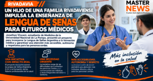 Un hijo de una familia rivadaviense impulsa la enseñanza de Lengua de Señas para futuros médicos