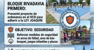 Rivadavia Primero presentó un proyecto para adherir a la Ley Joaquín y reforzar la seguridad en espacios deportivos