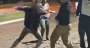 Pelea durante el fogón de la Cabalgata Cándido Mansilla en Sansinena