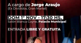 Jorge Araujo, ex Divididos, llega a Rivadavia con un seminario de batería y escucha de vinilos